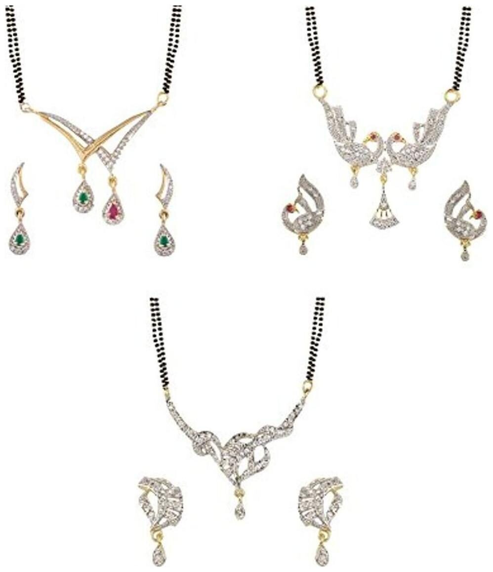 Bhagya Lakshmi Precious Collection of American Diamond Mangalsutra Set - Combo of 3
Bhagya Lakshmi Precious Collection of American Diamond Mangalsutra Set - Combo of 3