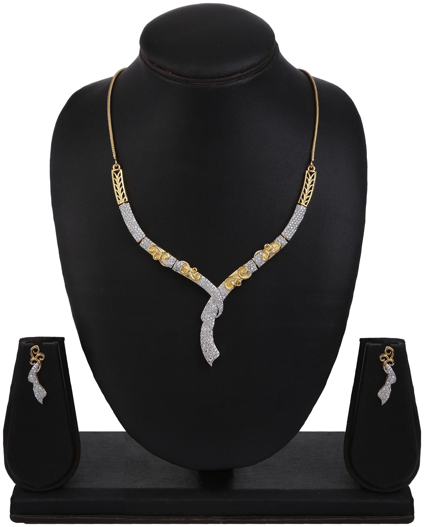 Creation Plaisir Gold Plated Cz Stone Necklace And Earrings Set For Women And Girls
Creation Plaisir Gold Plated Cz Stone Necklace And Earrings Set For Women And Girls