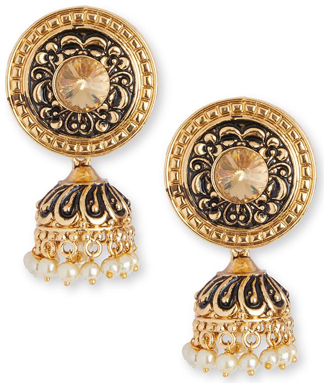 DC Stylish Gold Plated Latest Design Stone Studded Pearl Meenakari Jhumki Earring for Women and Girls AG-ER-1509
DC Stylish Gold Plated Latest Design Stone Studded Pearl Meenakari Jhumki Earring for Women and Girls AG-ER-1509