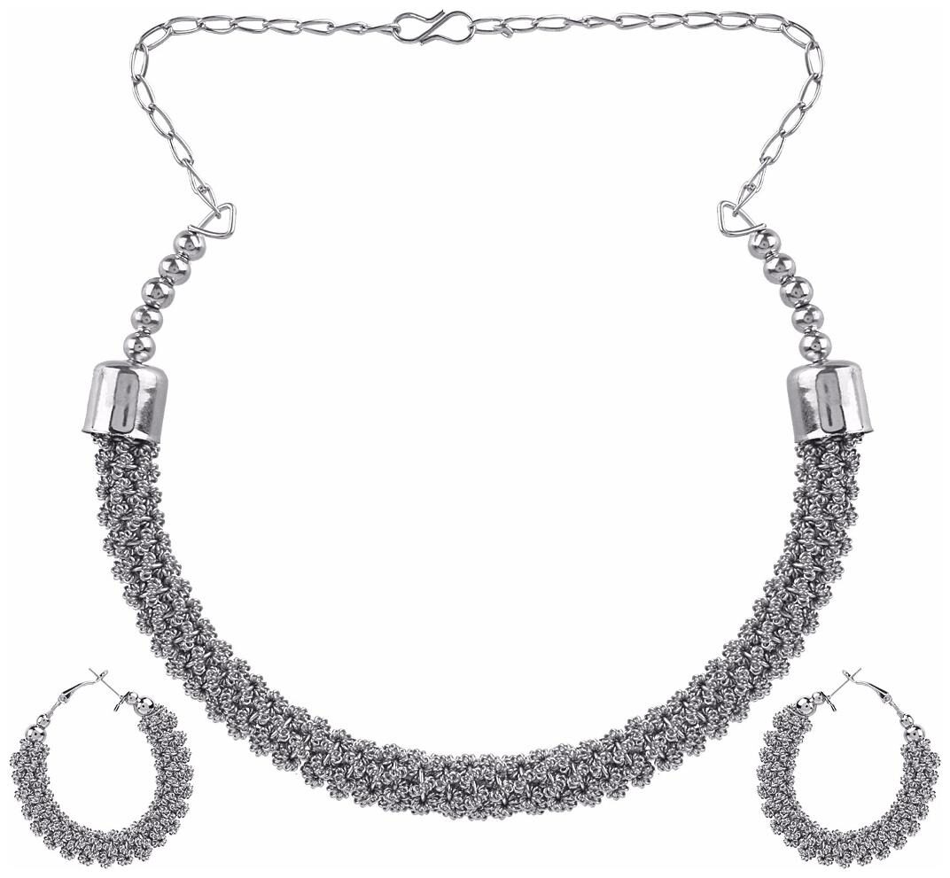 Efulgenz Antique Silver Plated Fancy Party Wear Statement Necklace with Hoop Earrings Jewellery for Girls and women
Efulgenz Antique Silver Plated Fancy Party Wear Statement Necklace with Hoop Earrings Jewellery for Girls and women