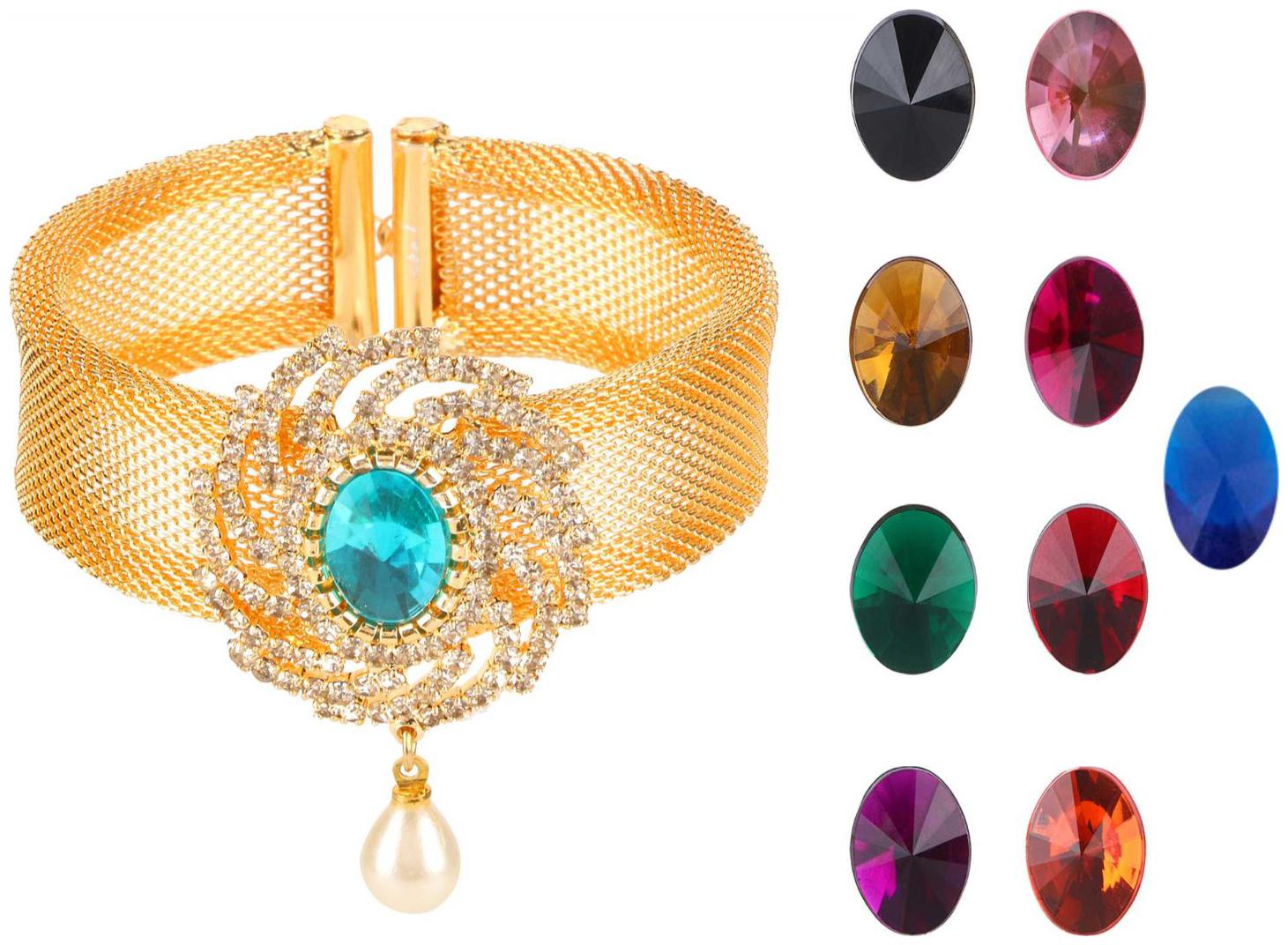 Efulgenz Stylish Latest Party Wear CZ Gold Plated Changeable Stone (10) Cuff Kada Bracelet
Efulgenz Stylish Latest Party Wear CZ Gold Plated Changeable Stone (10) Cuff Kada Bracelet