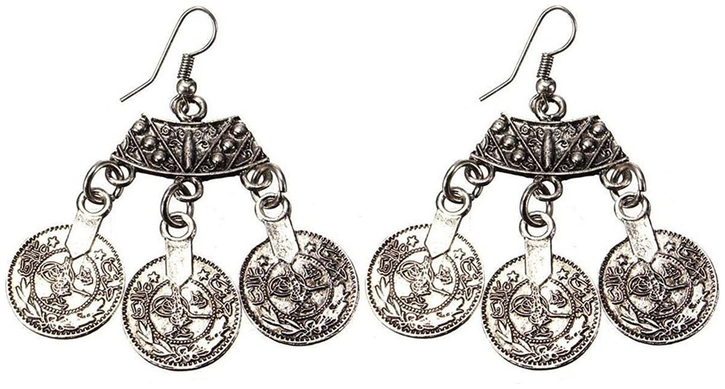 Fabula Jewellery Antique Silver Bohemian Coins Fashion Drop Fashion Earrings for Women Girls Boho Chic Collection
Fabula Jewellery Antique Silver Bohemian Coins Fashion Drop Fashion Earrings for Women Girls Boho Chic Collection