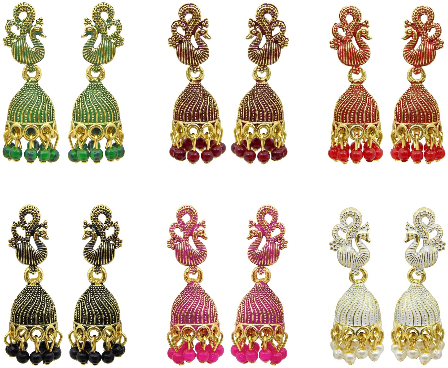 Fresh Vibes Golden Peacock Traditional Marriage Party Jhumki Earrings Combo For Women (Set Of 6)
Fresh Vibes Golden Peacock Traditional Marriage Party Jhumki Earrings Combo For Women (Set Of 6)