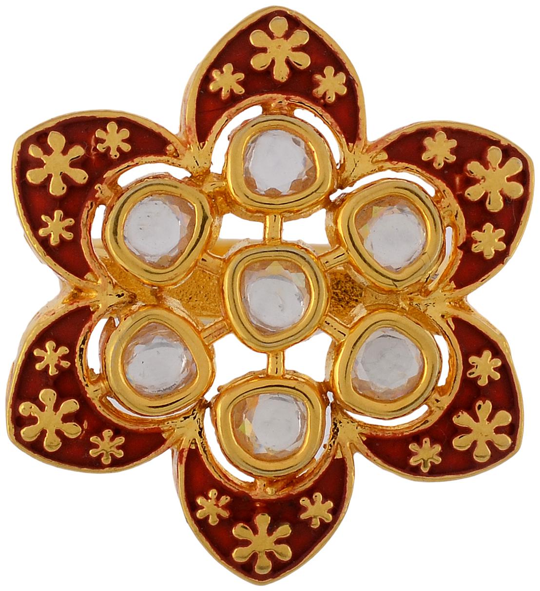 Imittire Kundan polki Gold Plated Designer Enamelled Cocktail Ring for Girls Women
Imittire Kundan polki Gold Plated Designer Enamelled Cocktail Ring for Girls Women