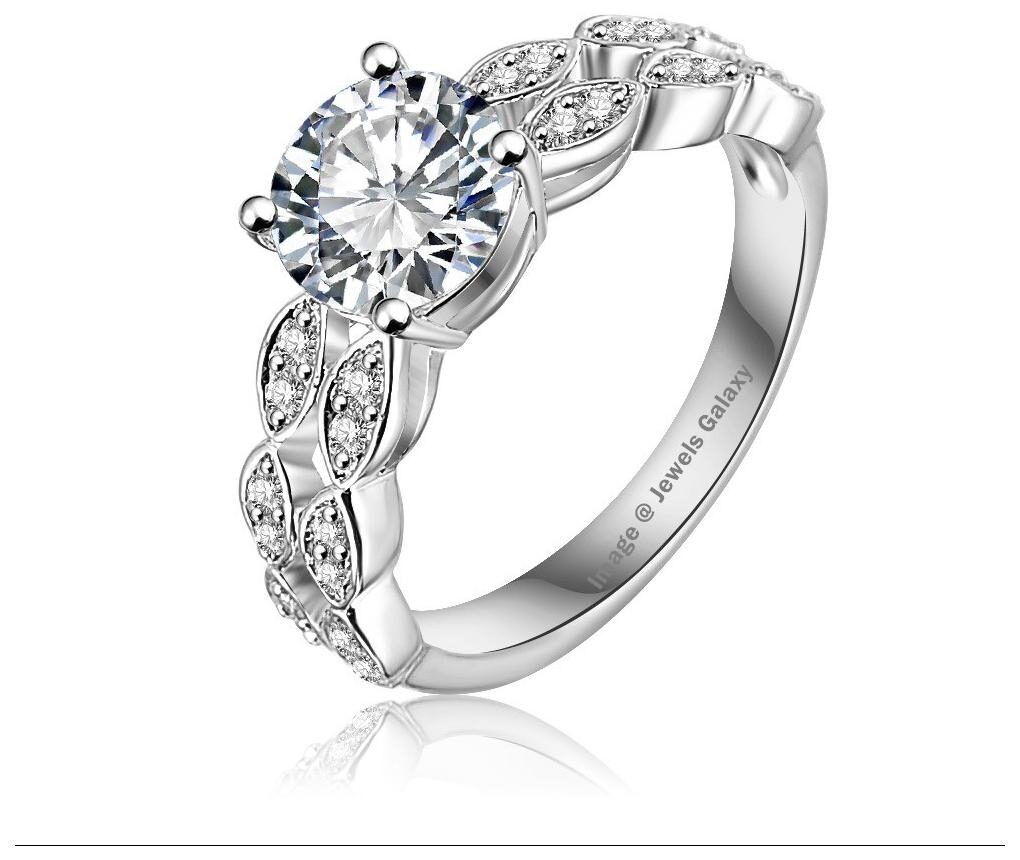 Jewels Galaxy White Platinum Plated Micro Pave Clear AAA Cubic Zirconia Ring For Women Girls
Jewels Galaxy White Platinum Plated Micro Pave Clear AAA Cubic Zirconia Ring For Women Girls