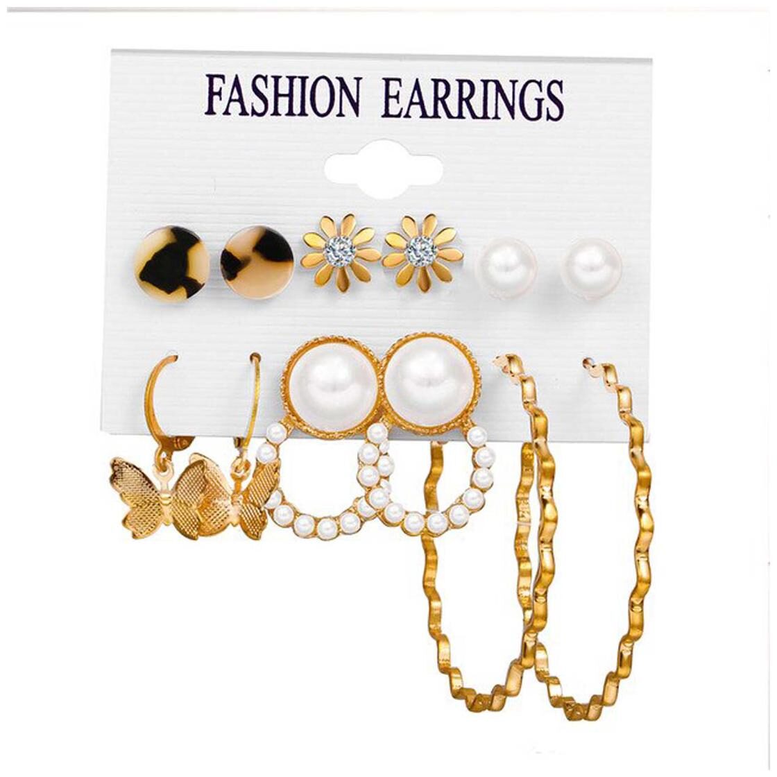 Jewels Galaxy Mesmerizing Pearl AD Gold Plated 6 Pairs of Earrings For Women
Jewels Galaxy Mesmerizing Pearl AD Gold Plated 6 Pairs of Earrings For Women