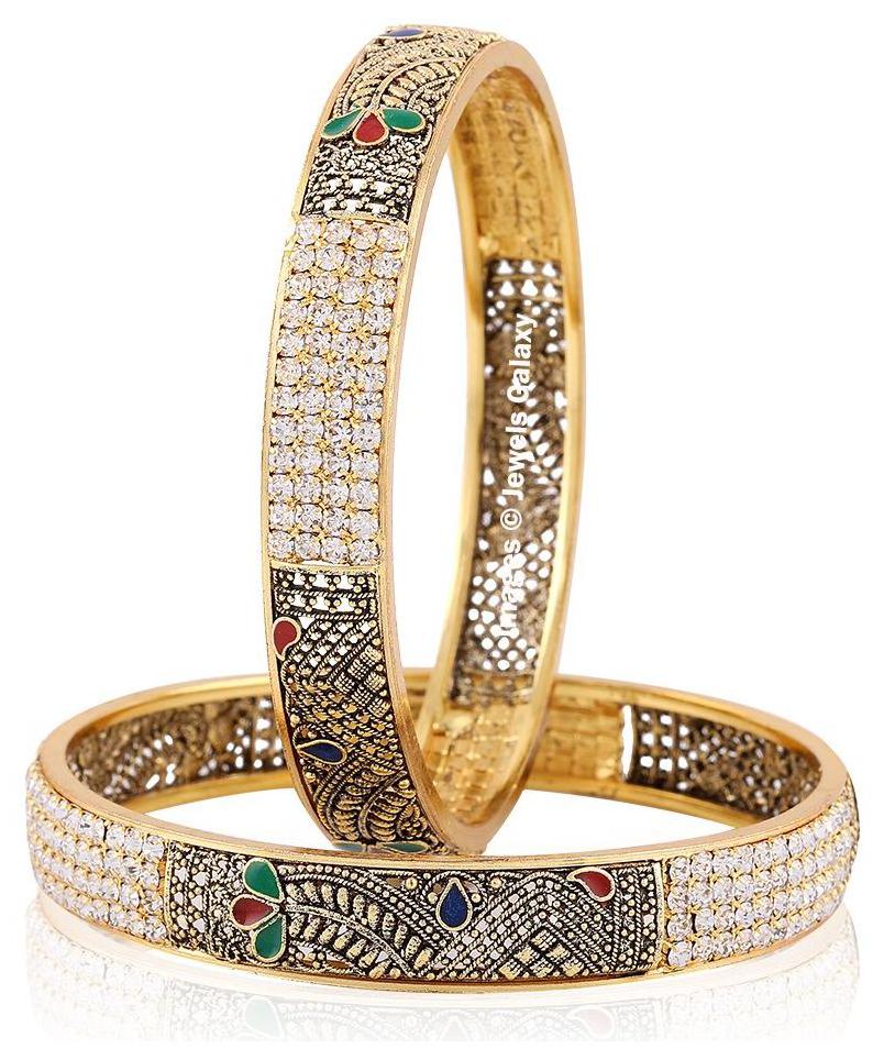 Jewels Galaxy Exclusive Limited Edition American Diamond Leafy Designed Antique Bangles - Set Of 2
Jewels Galaxy Exclusive Limited Edition American Diamond Leafy Designed Antique Bangles - Set Of 2