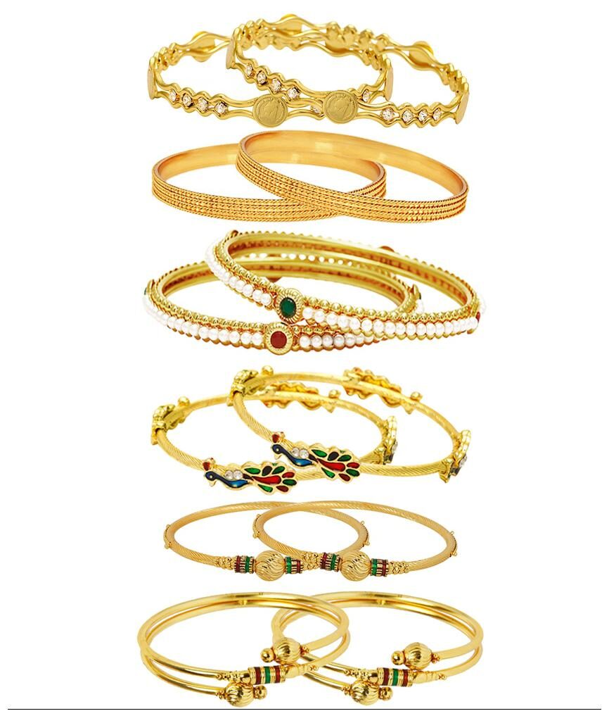 Jewels Galaxy Combo Of Designer Victoria Bangles Pearls Bangles Trendy Gold Plated and Coinage Bangles - Pack Of 12
Jewels Galaxy Combo Of Designer Victoria Bangles Pearls Bangles Trendy Gold Plated and Coinage Bangles - Pack Of 12
