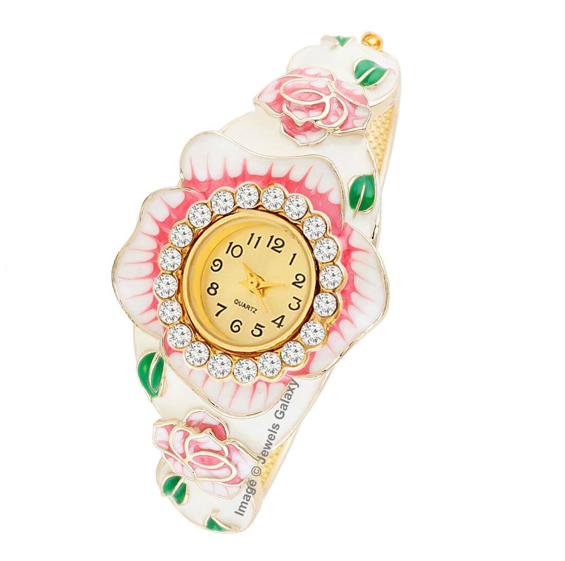 Jewels Galaxy Exclusive Enamel American Diamond Floral Designer Stunning Pink Charm Bracelet For Women Girls
Jewels Galaxy Exclusive Enamel American Diamond Floral Designer Stunning Pink Charm Bracelet For Women Girls