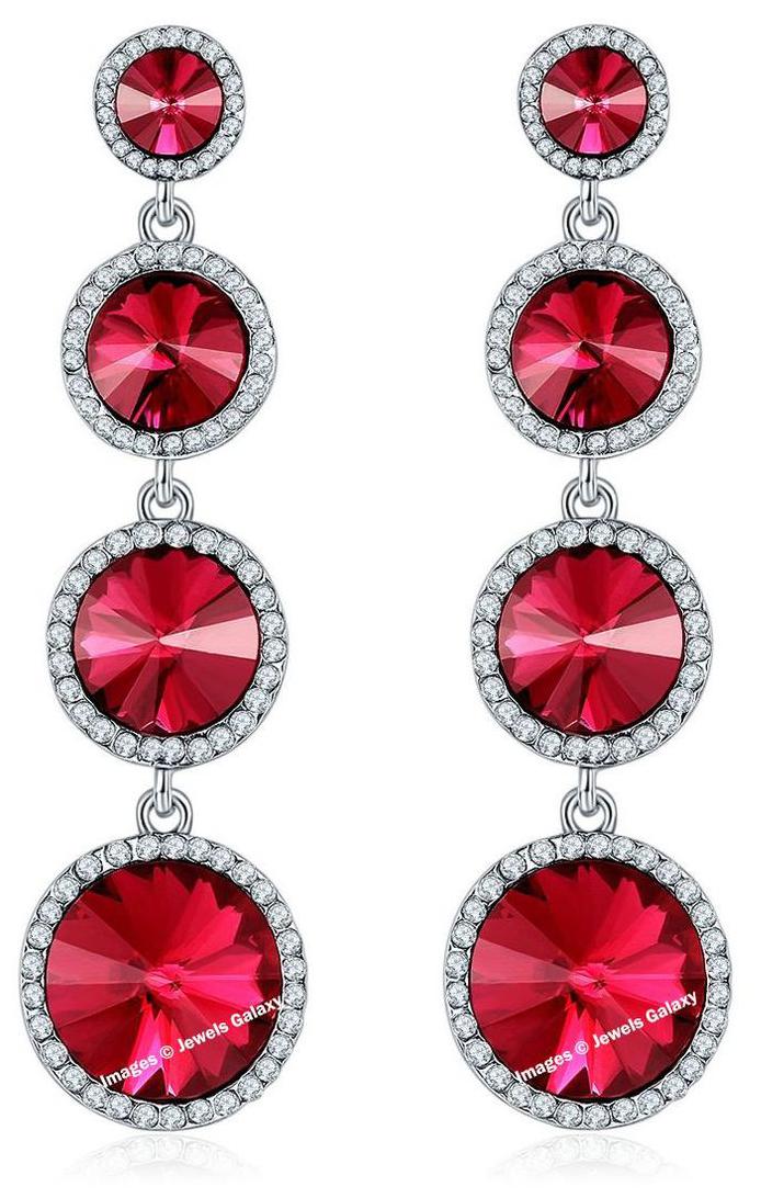 Jewels Galaxy Colourful Crystal Elements Limited Edition Sparkling Red Platinum Plated Fascinating Pair Of Droplet Earrings For Women Girls
Jewels Galaxy Colourful Crystal Elements Limited Edition Sparkling Red Platinum Plated Fascinating Pair Of Droplet Earrings For Women Girls
