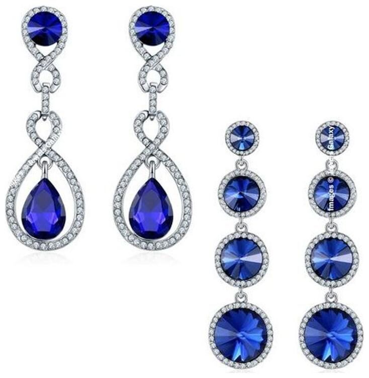 Jewels Galaxy Crystal Elements Limited Edition Delicate Design Sparkling Royal Blue Drop-Earrings For Women Girls -Pair Of 2
Jewels Galaxy Crystal Elements Limited Edition Delicate Design Sparkling Royal Blue Drop-Earrings For Women Girls -Pair Of 2