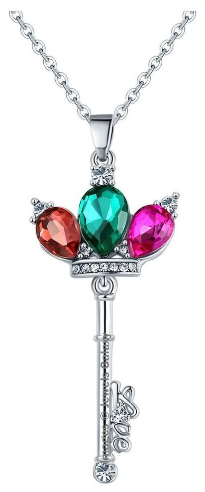 Jewels Galaxy Crystal Elements Delicate Love Key Design Sparkling Colors Stunning Rhodium Plated Pendant For Women Girls
Jewels Galaxy Crystal Elements Delicate Love Key Design Sparkling Colors Stunning Rhodium Plated Pendant For Women Girls