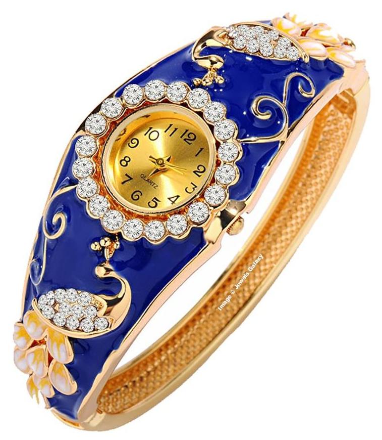 Jewels Galaxy Enamel Luxuria Peacock Designer Gold Plated AD Dark Blue Color Bracelet For Women Girls
Jewels Galaxy Enamel Luxuria Peacock Designer Gold Plated AD Dark Blue Color Bracelet For Women Girls