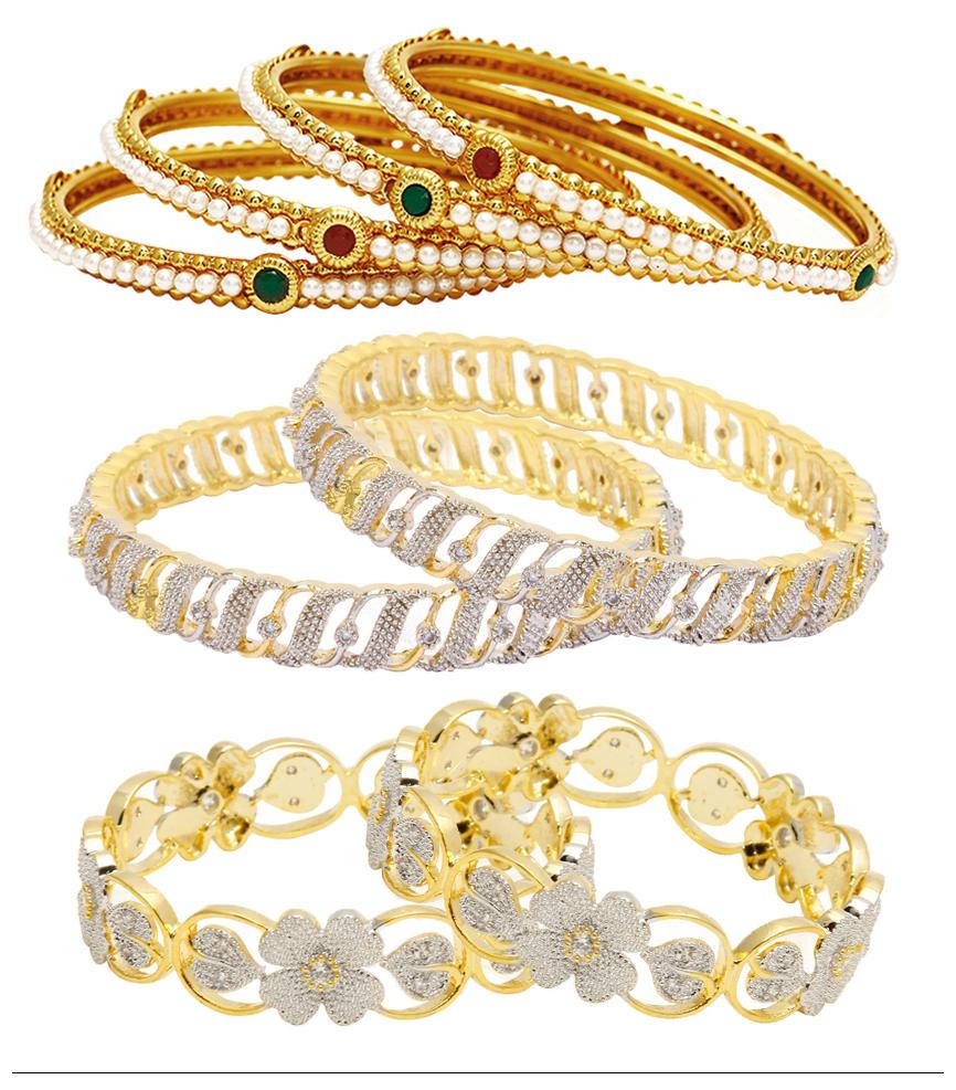 Jewels Galaxy Combo Of Sparkling Floral American Diamond Bangles and Designer Pearls Bangles - Pack Of 8
Jewels Galaxy Combo Of Sparkling Floral American Diamond Bangles and Designer Pearls Bangles - Pack Of 8