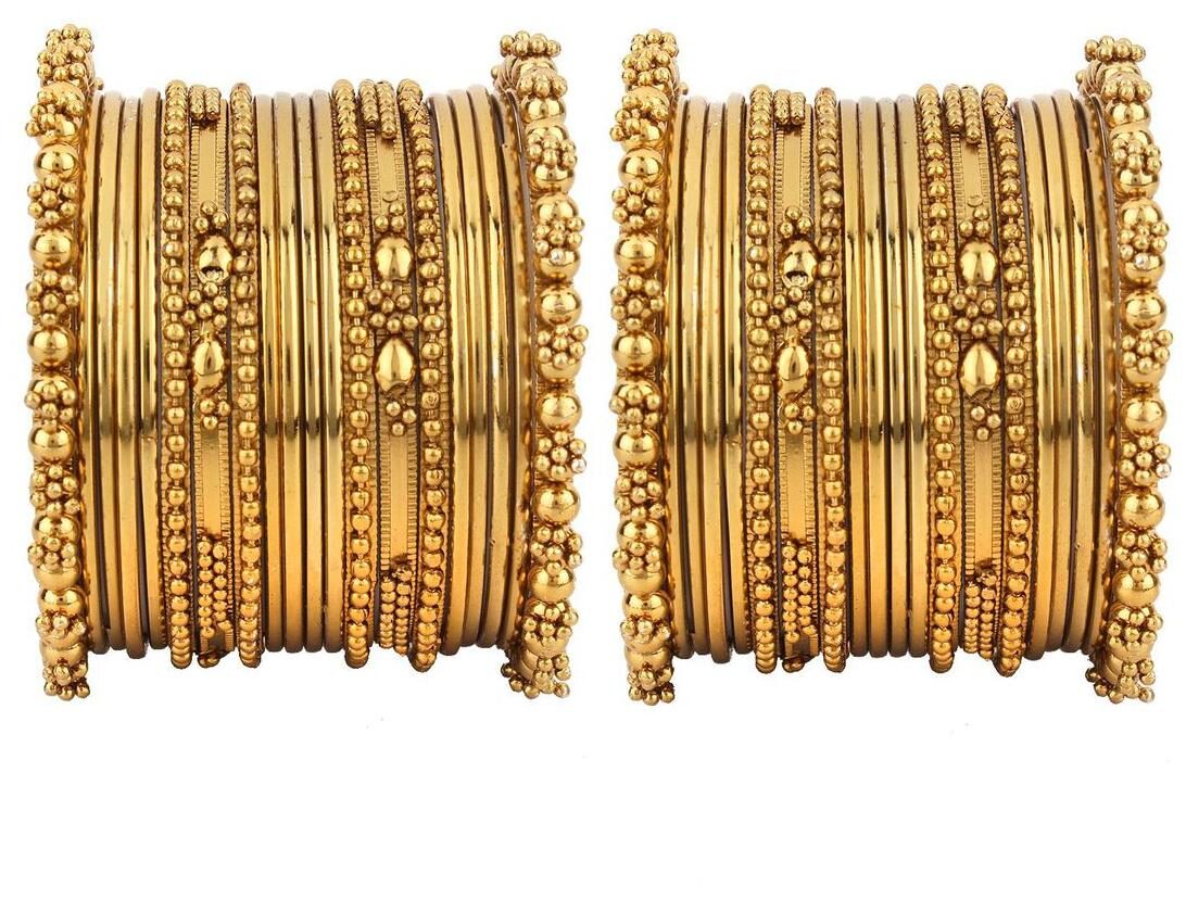 Jewels Gehna Alloy Party Wear For Wedding Traditional Stone Latest Stylish Golden Bangles Set For Women Girls (Pack Of 2)
Jewels Gehna Alloy Party Wear For Wedding Traditional Stone Latest Stylish Golden Bangles Set For Women Girls (Pack Of 2)