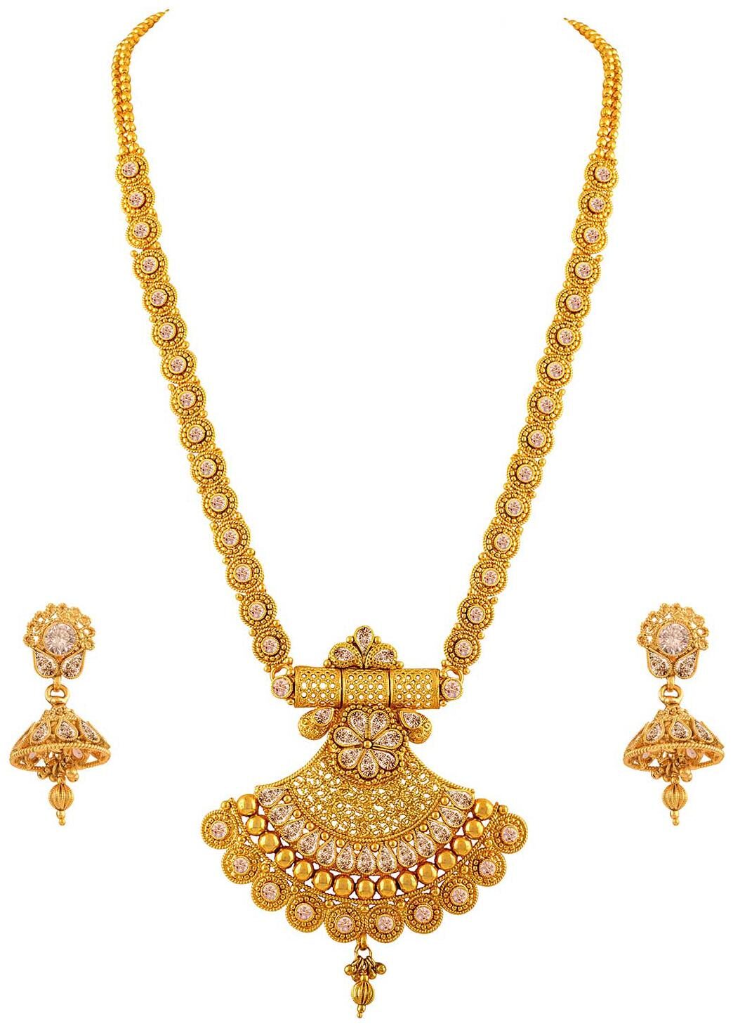 JFL Jewellery for Less Latest Long Traditional Ethnic One Gram Gold Plated Floral Polki American Diamond Designer Bridal Necklace Set with Jhumka Earring for Women and Girls
JFL Jewellery for Less Latest Long Traditional Ethnic One Gram Gold Plated Floral Polki American Diamond Designer Bridal Necklace Set with Jhumka Earring for Women and Girls