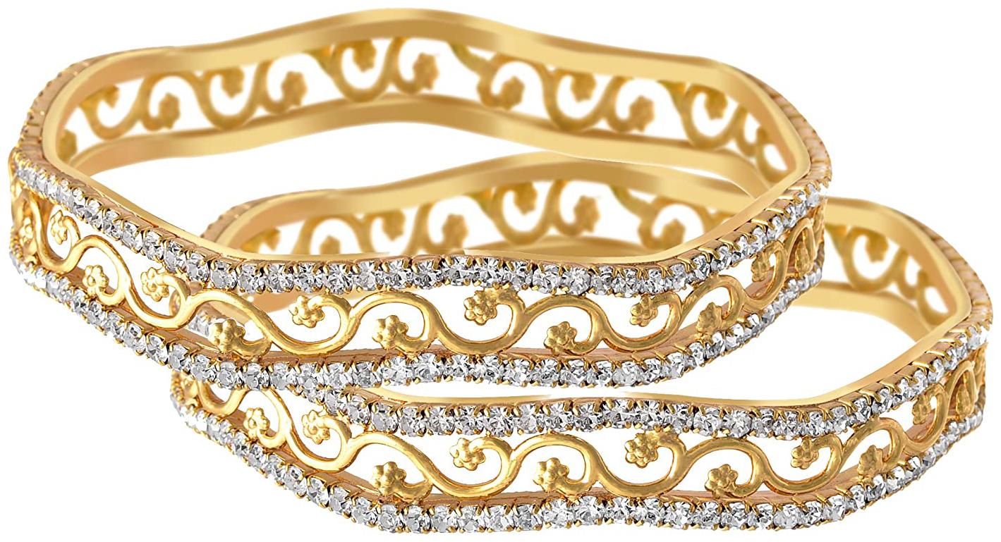 JFL Traditional Ethnic One Gram Gold Plated Austrian Diamond Designer Bangles for Women
JFL Traditional Ethnic One Gram Gold Plated Austrian Diamond Designer Bangles for Women