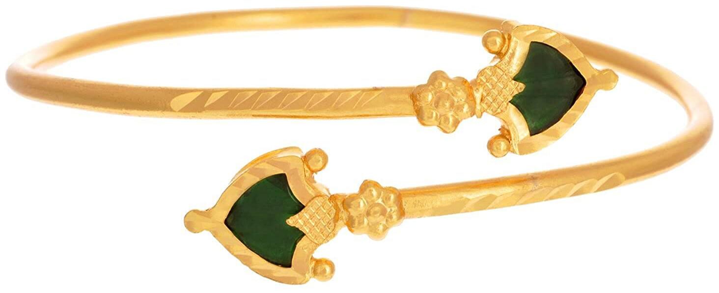 JFL Traditional and Ethnic One Gram Gold Plated Designer Kada with Green Meenakari Enamel( Adjustable ) for Girls Women
JFL Traditional and Ethnic One Gram Gold Plated Designer Kada with Green Meenakari Enamel( Adjustable ) for Girls Women