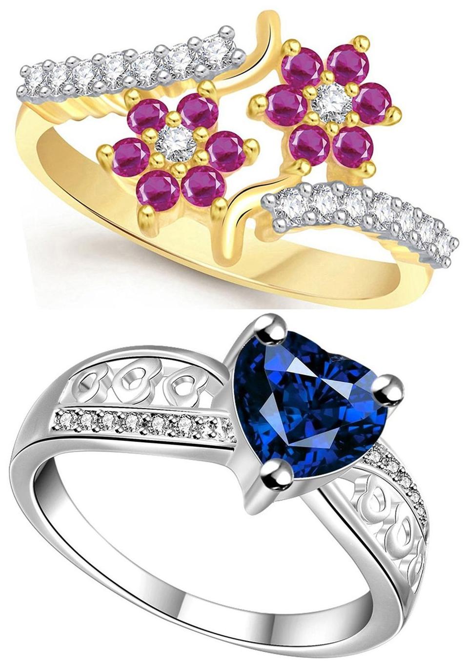 Lady touch Combo Of Blue Diamond Silver Platinum Plated Flower Ruby Pink Adjustable Rings For Girls Women s (Set Of 2) Free Size
Lady touch Combo Of Blue Diamond Silver Platinum Plated Flower Ruby Pink Adjustable Rings For Girls Women s (Set Of 2) Free Size