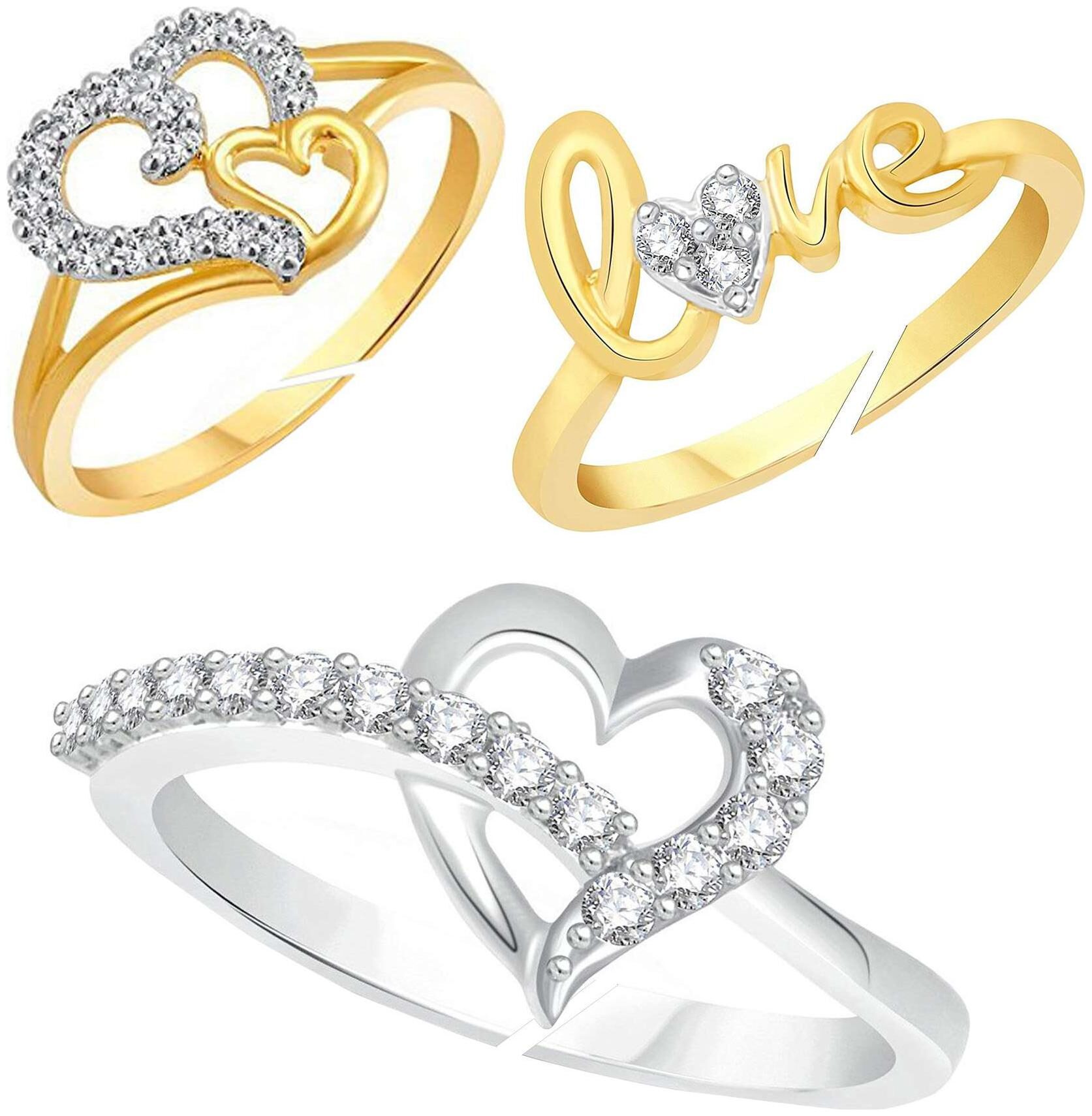 Lady touch Combo Of Silver Gold Platinum Plated Heart Love Adjustable Finger Ring s For Girls Women Free Size (Pack Of 3)
Lady touch Combo Of Silver Gold Platinum Plated Heart Love Adjustable Finger Ring s For Girls Women Free Size (Pack Of 3)