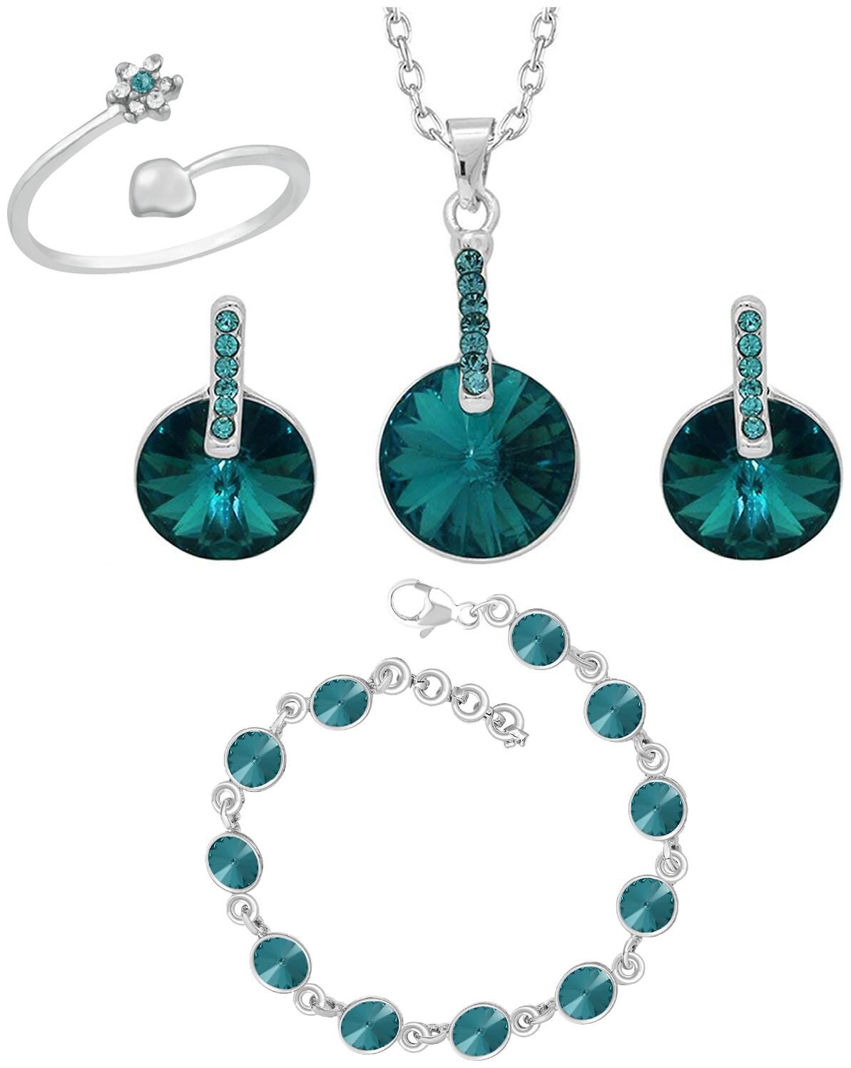 Mahi Valentines special Combo of Solitaire Crystal Designer Pendant set Bracelet and Finger Ring for girls and women CO1105069RBlu
Mahi Valentines special Combo of Solitaire Crystal Designer Pendant set Bracelet and Finger Ring for girls and women CO1105069RBlu
