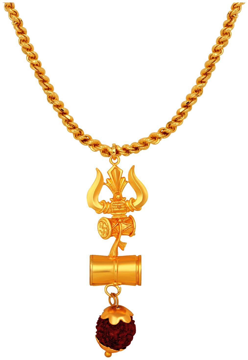 Mahi Lord Shiva Trishul and Damru Religious Pendant With 20 Inch Chain For Men (PS1101718G)
Mahi Lord Shiva Trishul and Damru Religious Pendant With 20 Inch Chain For Men (PS1101718G)