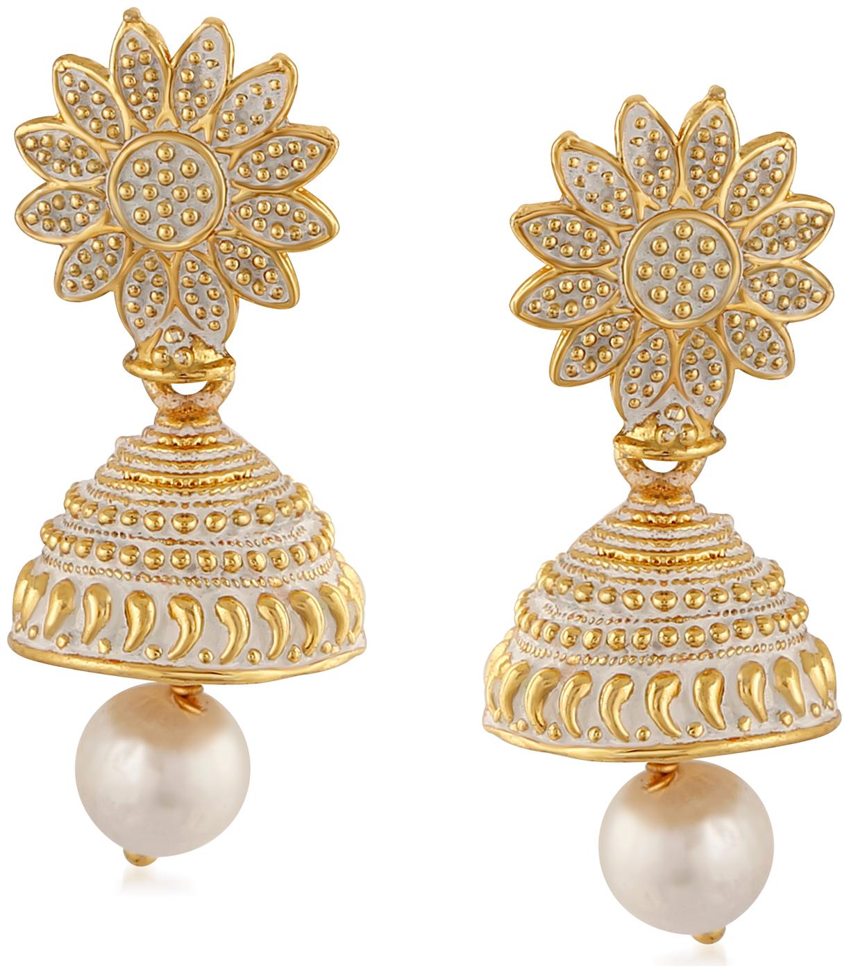 Mahi Meenakari Work White Artificial Bead Floral Jhumka Drop Earrings for Women ER1109696G
Mahi Meenakari Work White Artificial Bead Floral Jhumka Drop Earrings for Women ER1109696G