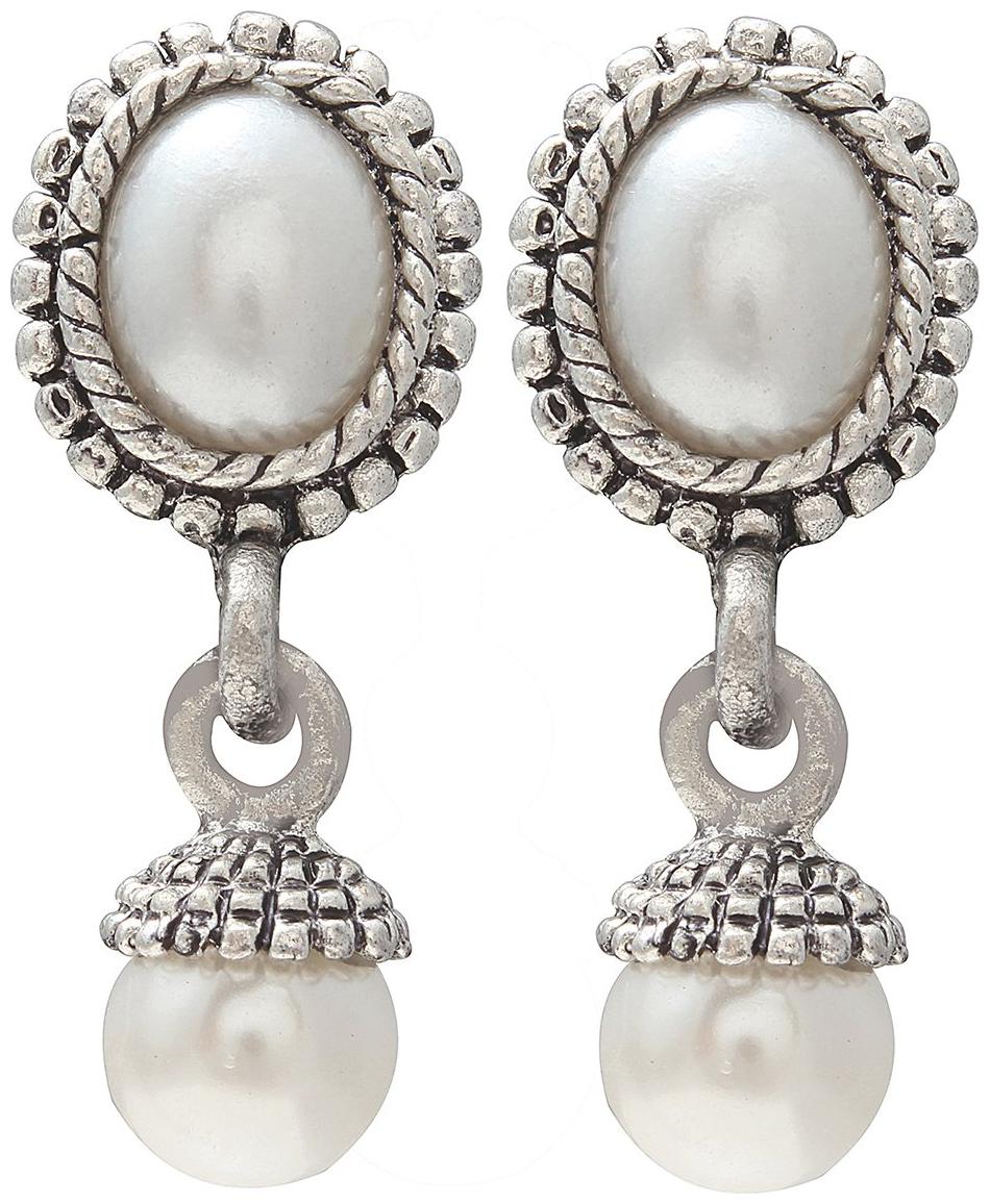 Memoir Antique Silver Plated Faux Pearl Oval And Round Drop Stud Dangler Earrings For Women And Girls
Memoir Antique Silver Plated Faux Pearl Oval And Round Drop Stud Dangler Earrings For Women And Girls