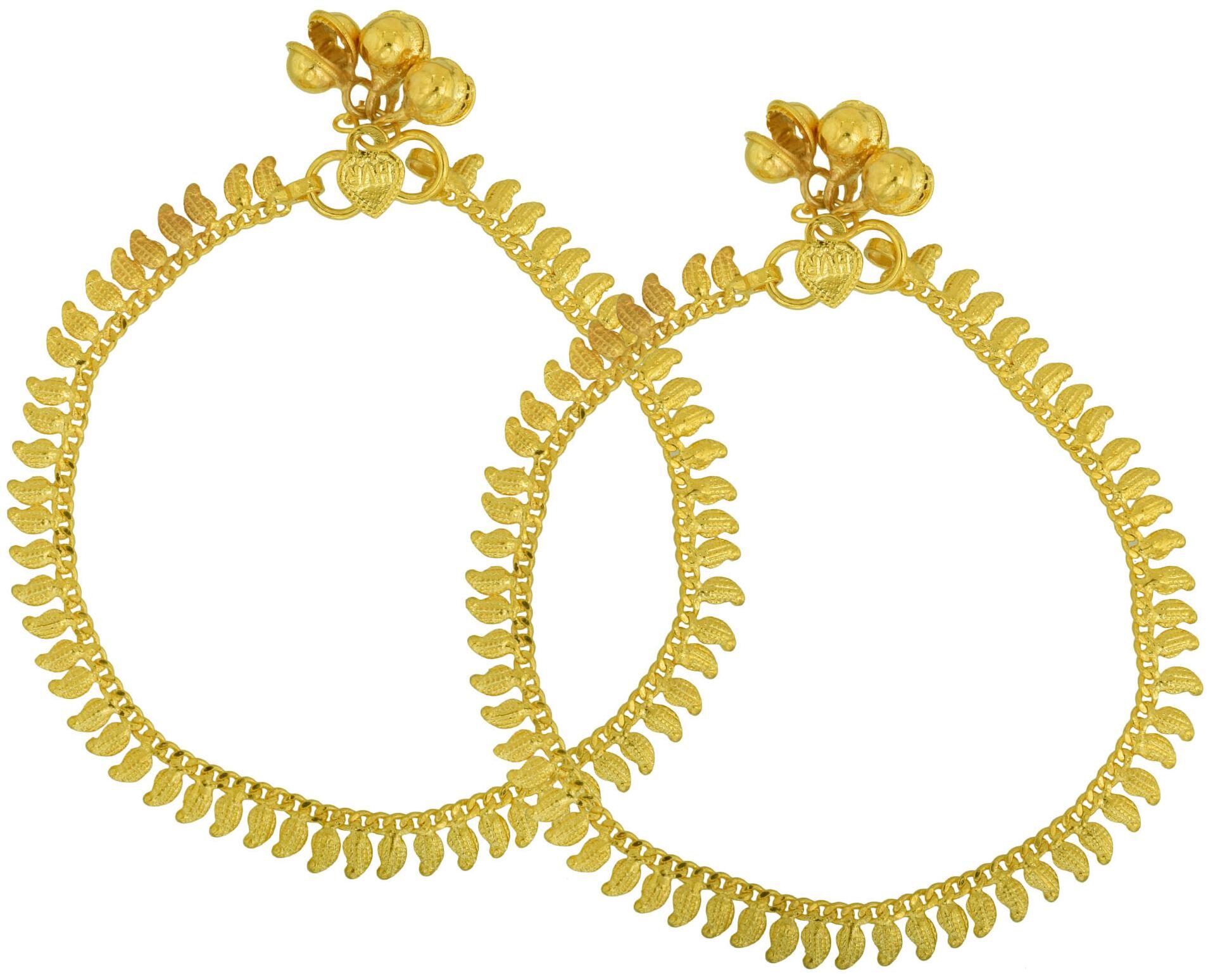Memoir Gold plated Toran design Kairi Mango shaped Stylish Payal Pajeb Anklet Women Traditional Bridal jewelry accessory clothing Brass Anklet ()
Memoir Gold plated Toran design Kairi Mango shaped Stylish Payal Pajeb Anklet Women Traditional Bridal jewelry accessory clothing Brass Anklet ()