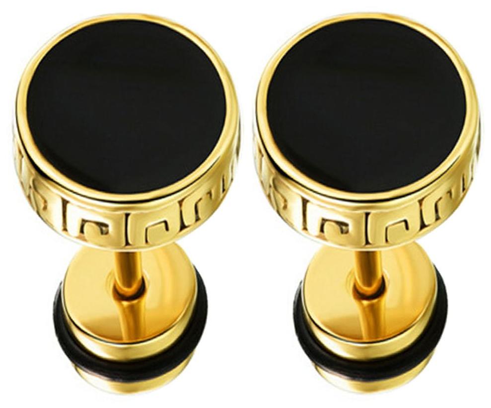 Men Style Crystal 8mm Barbell Dumbbell Gold and Black Stainless Steel Dumbell Stud Earring For Men and Boys
Men Style Crystal 8mm Barbell Dumbbell Gold and Black Stainless Steel Dumbell Stud Earring For Men and Boys