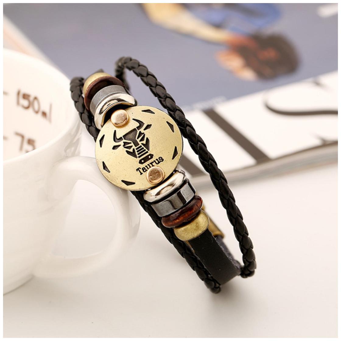Mens Bracelet Taurus Zodiac Black Leather Unisex Bracelet (JO4) by The Fashion for Sure
Mens Bracelet Taurus Zodiac Black Leather Unisex Bracelet (JO4) by The Fashion for Sure