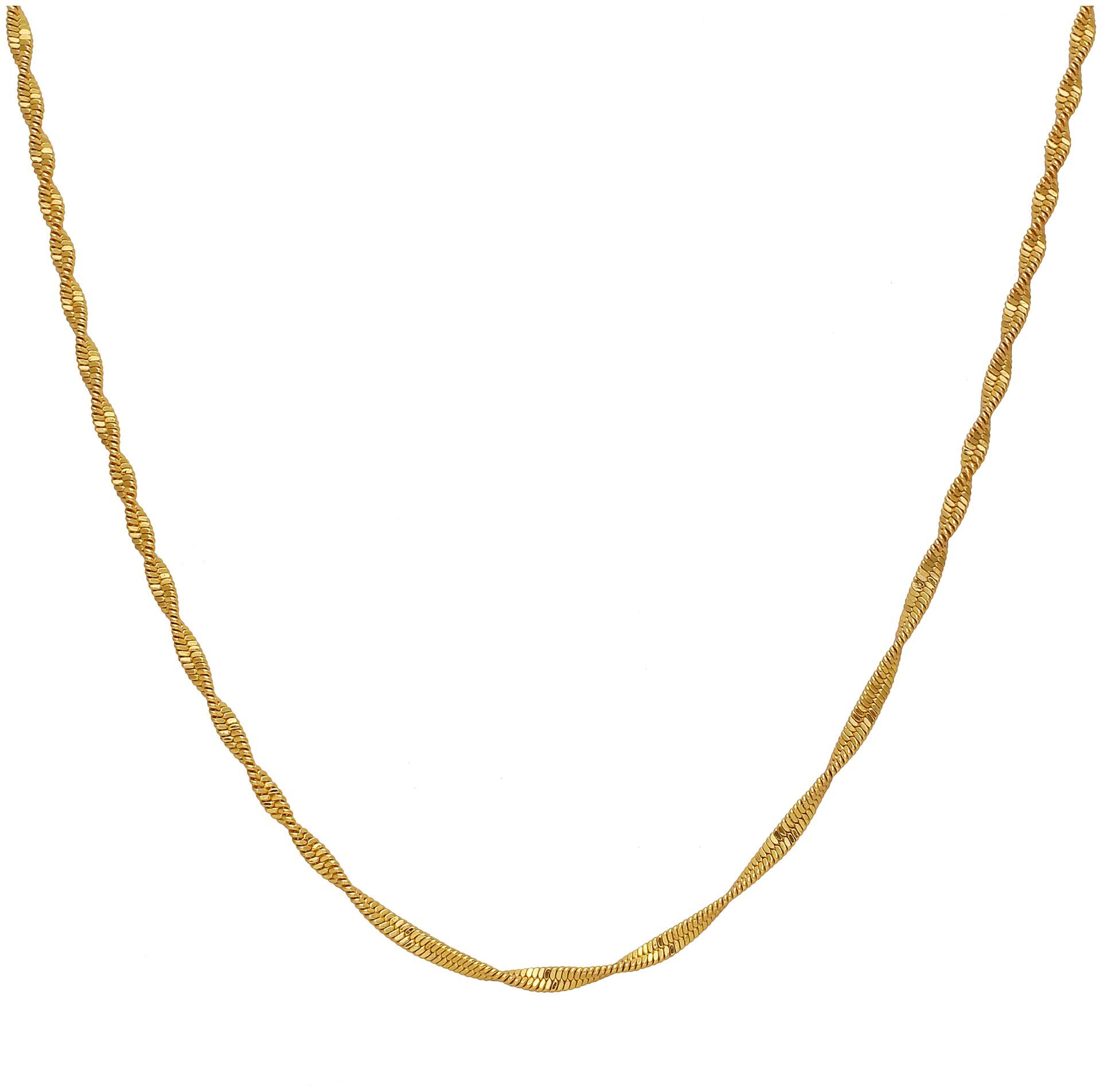 MissMister 24 KT Micron Gold 24 inch Twisted Design Singapore Chain for Men and Women
MissMister 24 KT Micron Gold 24 inch Twisted Design Singapore Chain for Men and Women