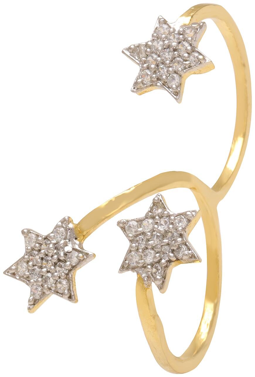 MissMister Brass Gold plated American Diamond (CZ) Imitation diamond twin finger double band Star shaped stylish designer Fashion ring for Women
MissMister Brass Gold plated American Diamond (CZ) Imitation diamond twin finger double band Star shaped stylish designer Fashion ring for Women