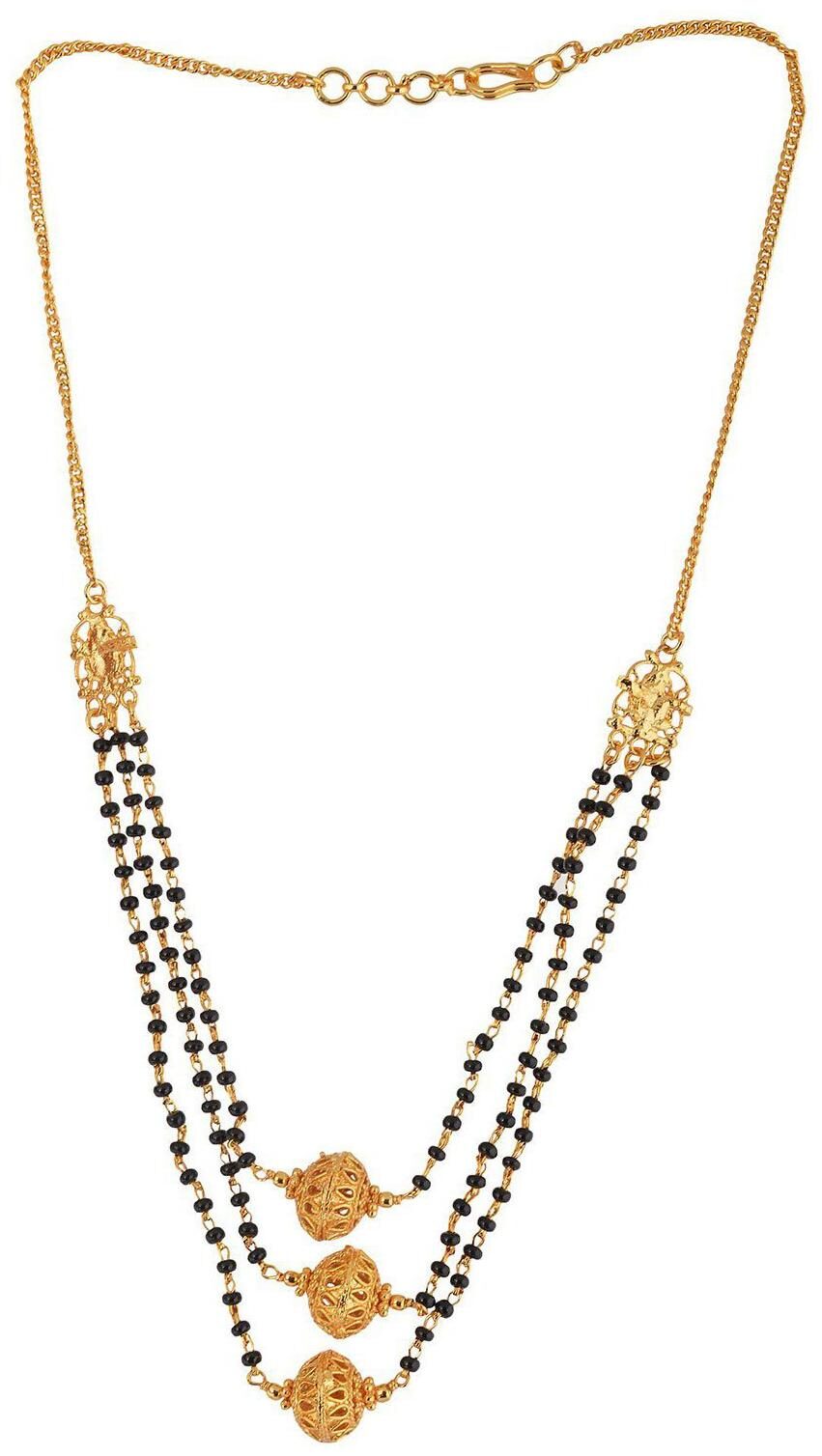 MissMister Gold plated Brass theee stringed Traditional Maharashtrian Jhanvi Suhaag Mangalsutra jewellery Women Girls
MissMister Gold plated Brass theee stringed Traditional Maharashtrian Jhanvi Suhaag Mangalsutra jewellery Women Girls