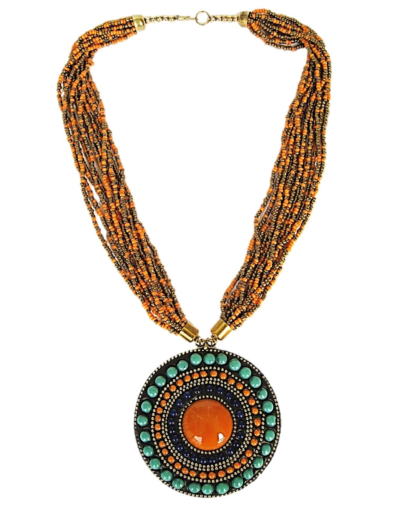 muccasacra Attractive Indian Hand Crafted Orange Round Medallion Beads Brass Plated Brass Stone Necklace
muccasacra Attractive Indian Hand Crafted Orange Round Medallion Beads Brass Plated Brass Stone Necklace
