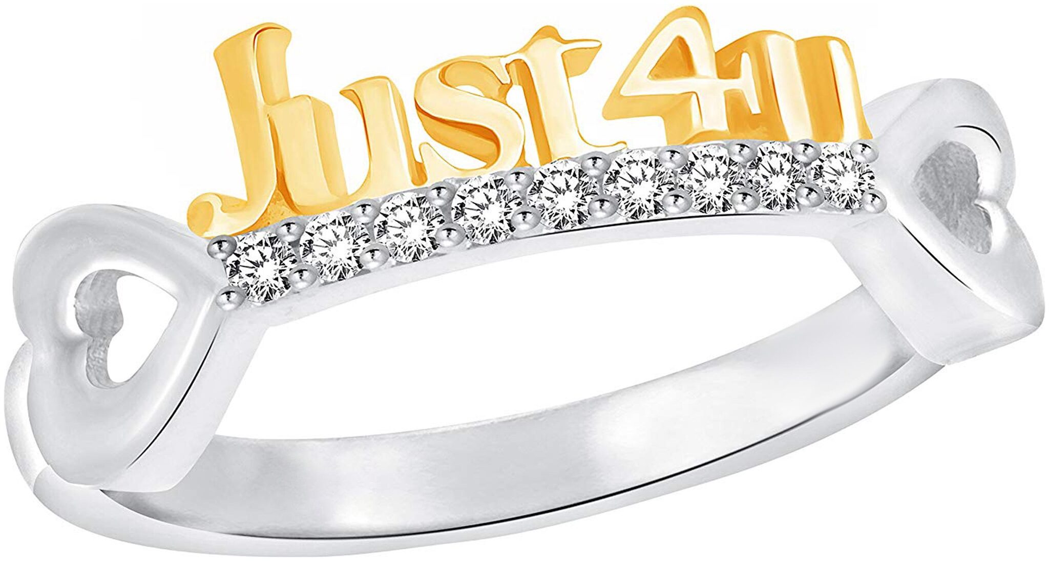 NETRA CREATION Just 4U Rhodium Plated Alloy Brass Cubic Zirconia Finger Ring for Women NFR438R 
NETRA CREATION Just 4U Rhodium Plated Alloy Brass Cubic Zirconia Finger Ring for Women NFR438R