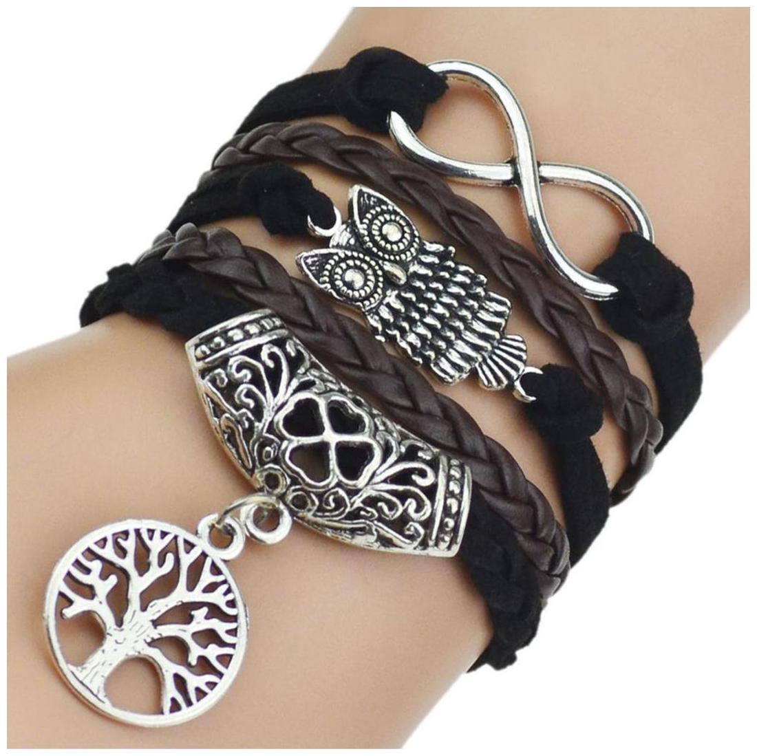 New Fashion Leather Bracelets Bangles Silver Owl Tree Love Bracelets for Women Men
New Fashion Leather Bracelets Bangles Silver Owl Tree Love Bracelets for Women Men