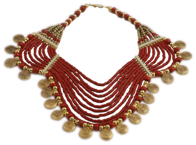 Niara Red Ceramic Beads with Golden Tribal Coins Handmade Tasseled Tibetan Necklace for Women
Niara Red Ceramic Beads with Golden Tribal Coins Handmade Tasseled Tibetan Necklace for Women