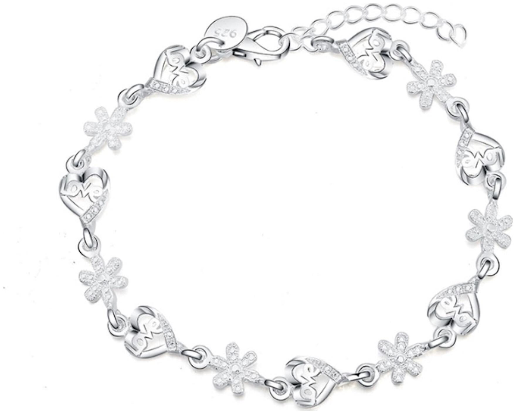 Nilu s Collection Fancy Partywear Lovely Heart Shape Silver Bracelet for Women Wedding Jewelry
Nilu s Collection Fancy Partywear Lovely Heart Shape Silver Bracelet for Women Wedding Jewelry