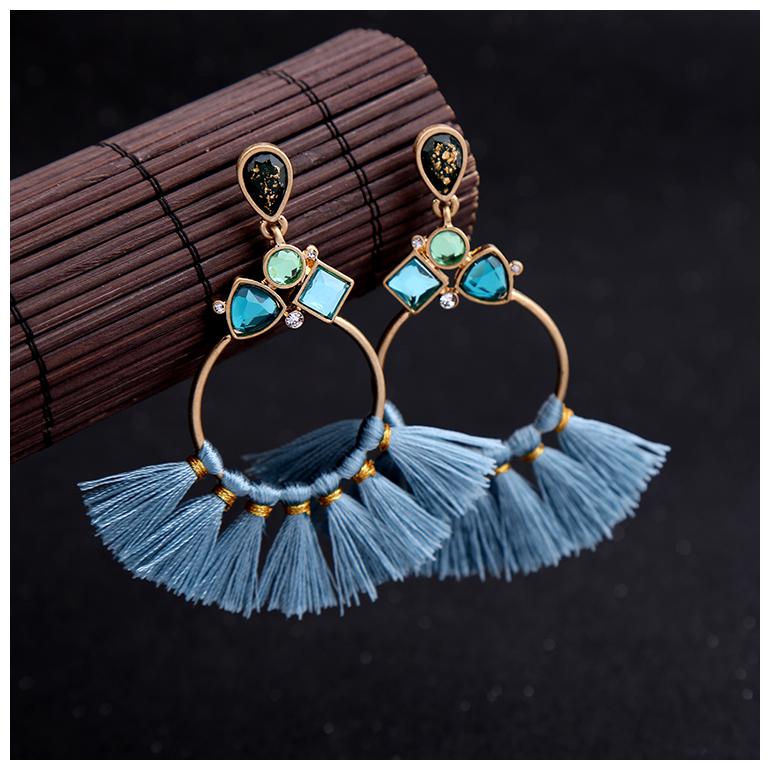 OOMPH Jewellery Blue Tassel styled in Oversized Ring Crystal Studded Statement Drop Fashion Earrings For Women Girls
OOMPH Jewellery Blue Tassel styled in Oversized Ring Crystal Studded Statement Drop Fashion Earrings For Women Girls