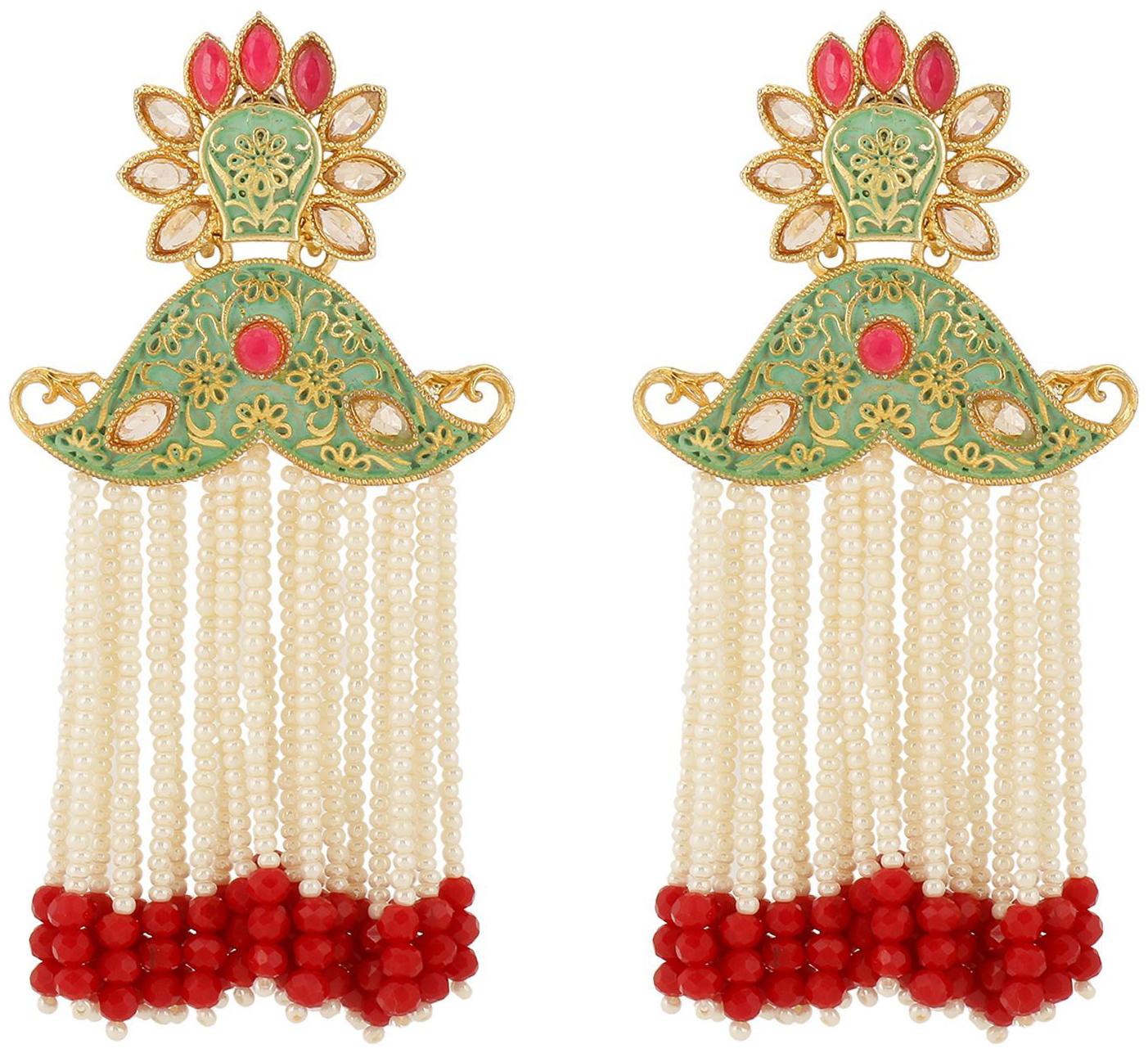 Parinaaz Fashion Jewellery Stylish Kundan Designer Wedding Fancy Party Wear Meenakari Dangle Earring Set
Parinaaz Fashion Jewellery Stylish Kundan Designer Wedding Fancy Party Wear Meenakari Dangle Earring Set