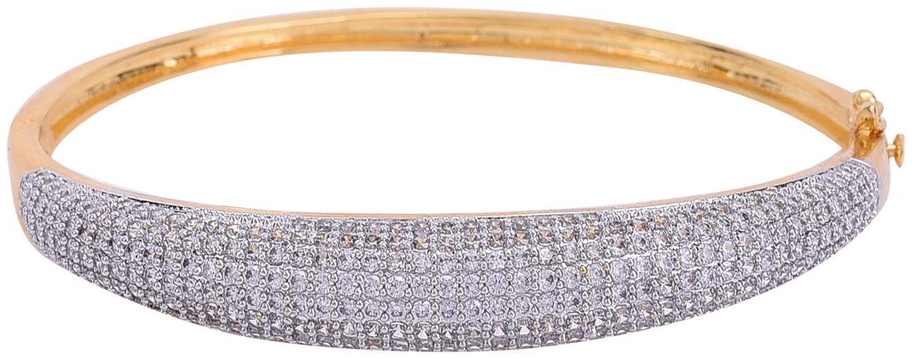 Ratnavali Jewels Gold Plated American Diamond Cz Studded Bold Openable Designer Sleek Bracelet For Women Girls Rv4051
Ratnavali Jewels Gold Plated American Diamond Cz Studded Bold Openable Designer Sleek Bracelet For Women Girls Rv4051