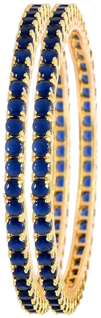 Ratnavali jewels Beautiful CZ AD Studded Gold Plated Traditional Blue Sapphire American Diamond Bangles Set for Women RVA527
Ratnavali jewels Beautiful CZ AD Studded Gold Plated Traditional Blue Sapphire American Diamond Bangles Set for Women RVA527