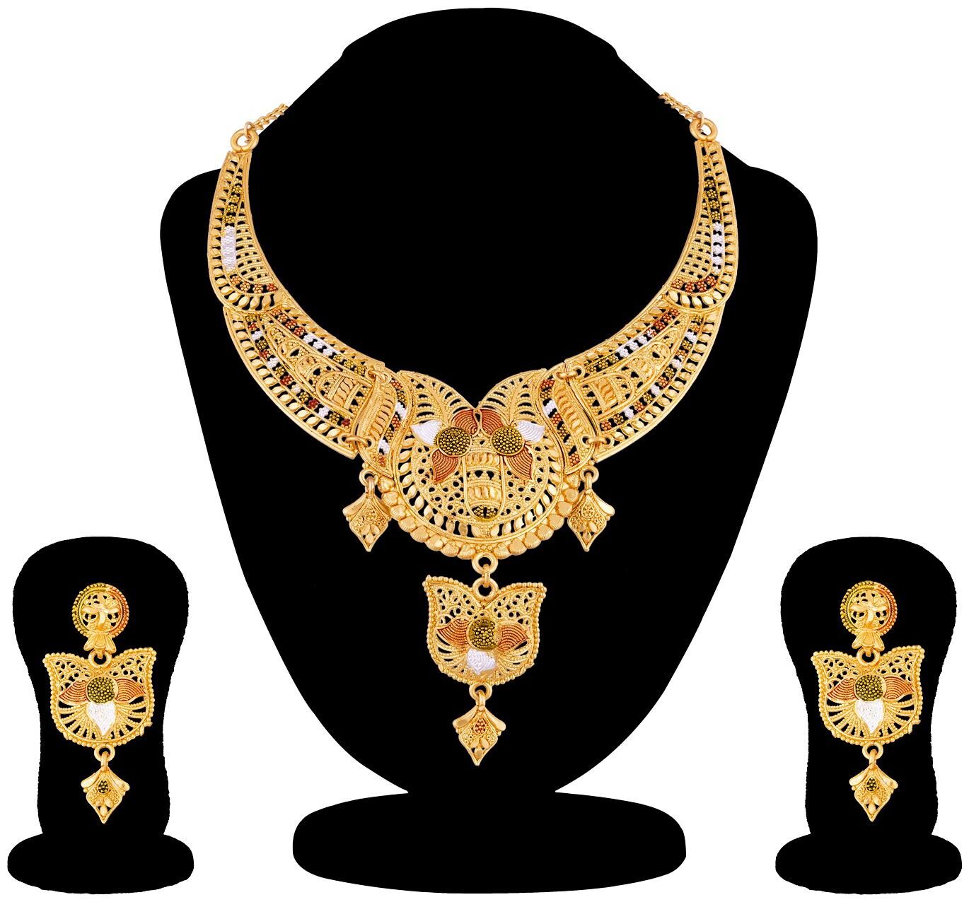 RG FASHIONS Stylish Necklace Mint Meena Semi Bridal Wedding Gold Plated One Gram Jewellery Set For Women
RG FASHIONS Stylish Necklace Mint Meena Semi Bridal Wedding Gold Plated One Gram Jewellery Set For Women