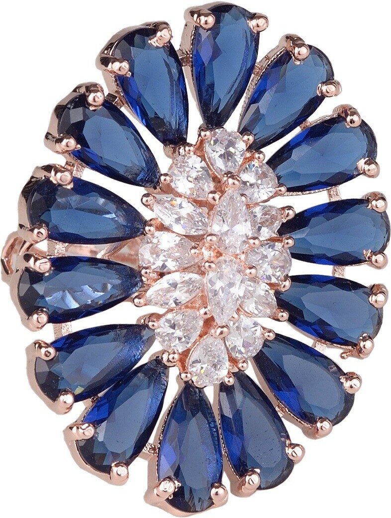 Sapphire and AD encrusted Floral Ring Blue Diamond Handcrafted Adjustable for Women Girls
Sapphire and AD encrusted Floral Ring Blue Diamond Handcrafted Adjustable for Women Girls