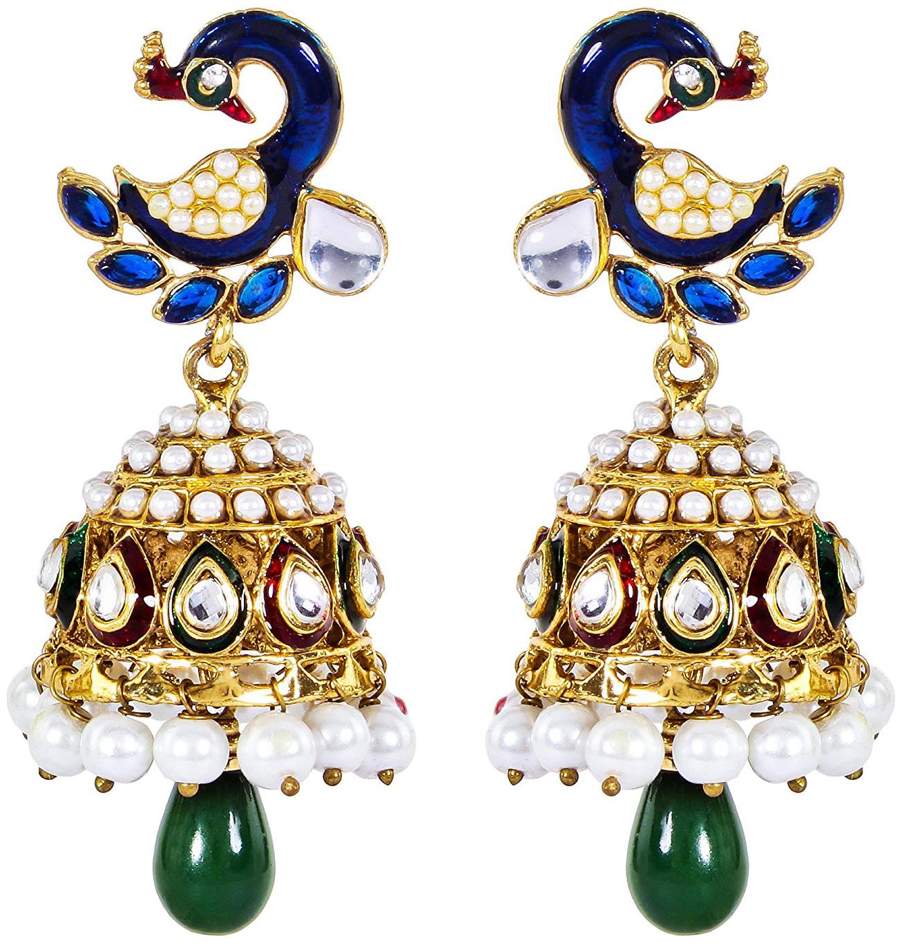 Shining Diva Fashion Jewellery 18k Gold Plated Stylish Fancy Party Wear Peacock Pearl Jhumki Traditional Earrings For Women Girls(Golden)(7834er)
Shining Diva Fashion Jewellery 18k Gold Plated Stylish Fancy Party Wear Peacock Pearl Jhumki Traditional Earrings For Women Girls(Golden)(7834er)