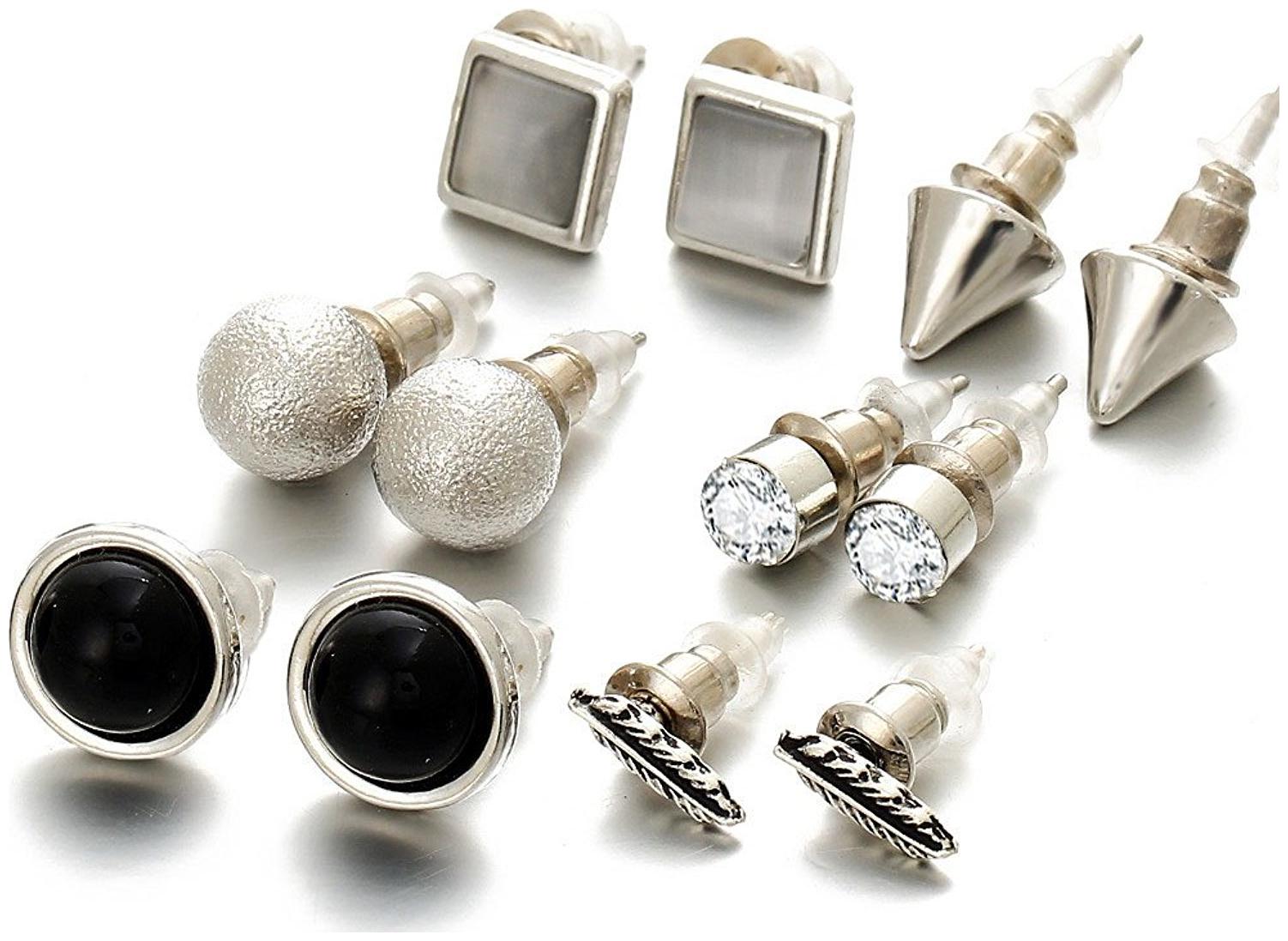 Shining Diva Fashion Silver Plated Stylish Fancy Party Wear Stud Earrings For Women Girls - Combo of 6(Silver)(cmb267)
Shining Diva Fashion Silver Plated Stylish Fancy Party Wear Stud Earrings For Women Girls - Combo of 6(Silver)(cmb267)