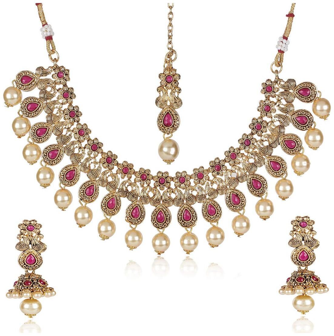 Shining Diva Fashion Latest Antique Design Pearl Necklace Set for Women Traditional Jewellery Set for Women (Ruby) (10527s)
Shining Diva Fashion Latest Antique Design Pearl Necklace Set for Women Traditional Jewellery Set for Women (Ruby) (10527s)