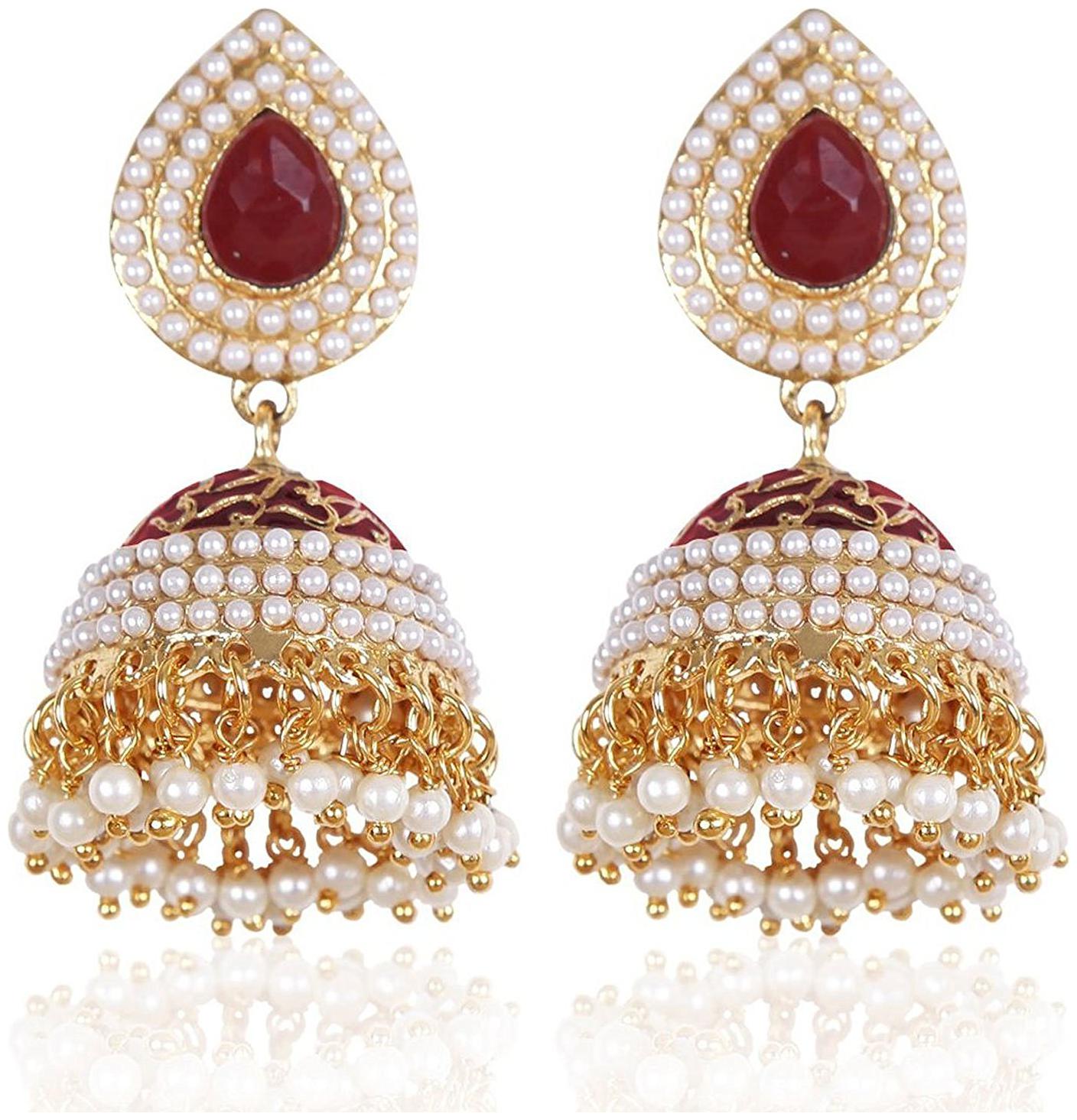 Shining Diva Red Gold Plated Pearl Traditional Jhumki Earrings for Women and Girls (7758er)
Shining Diva Red Gold Plated Pearl Traditional Jhumki Earrings for Women and Girls (7758er)