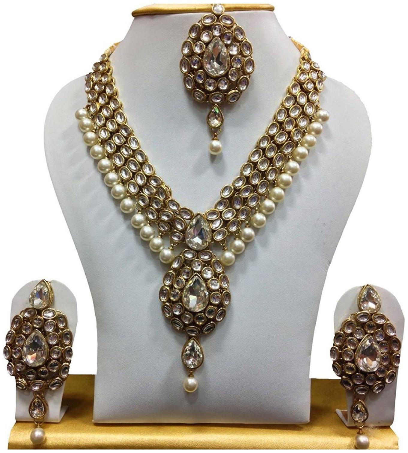 Shining Diva Gold Plated Kundan Traditional Necklace Jewellery Set with Earrings for Women Girls
Shining Diva Gold Plated Kundan Traditional Necklace Jewellery Set with Earrings for Women Girls